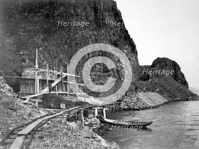 Support Wall and Railcut at Verst 11, 1900-1904. Creator: Unknown.