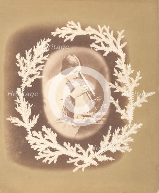 [Thereza Dillwyn Llewelyn with Her Microscope], ca. 1854. Creator: John Dillwyn Llewelyn.