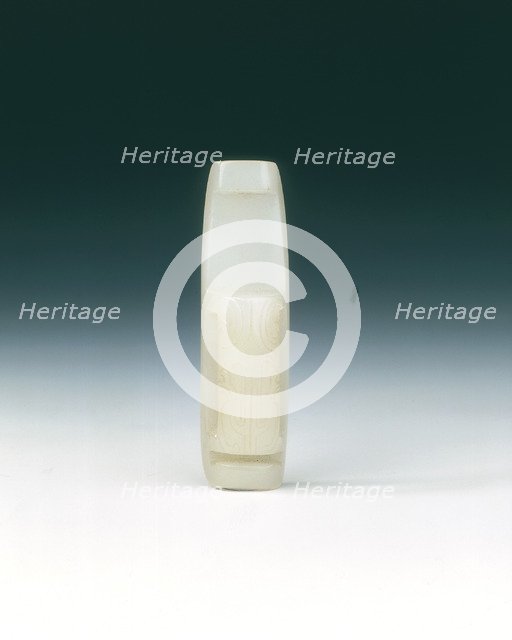 Lychee-flesh jade dagger slide, Song-early Ming dynasty, China, 10th-15th century. Artist: Unknown