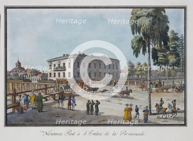 The new bridge at the entrance to Catherinehof, 1824.