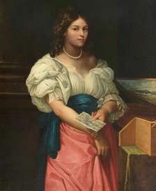 Lady with Sheet Music and Harpsichord, c1630. Creator: Anonymous.