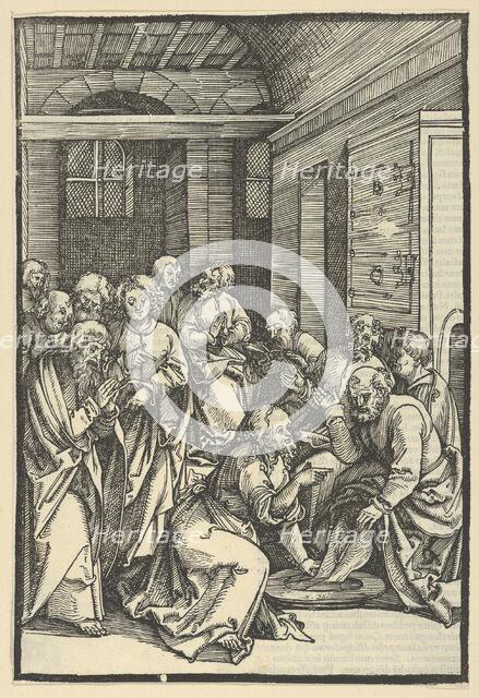 Christ Washing Saint Peter's Feet, from Speculum passionis domini nostri Ihesu Christi, 1507. Creator: Hans Schäufelein the Elder.