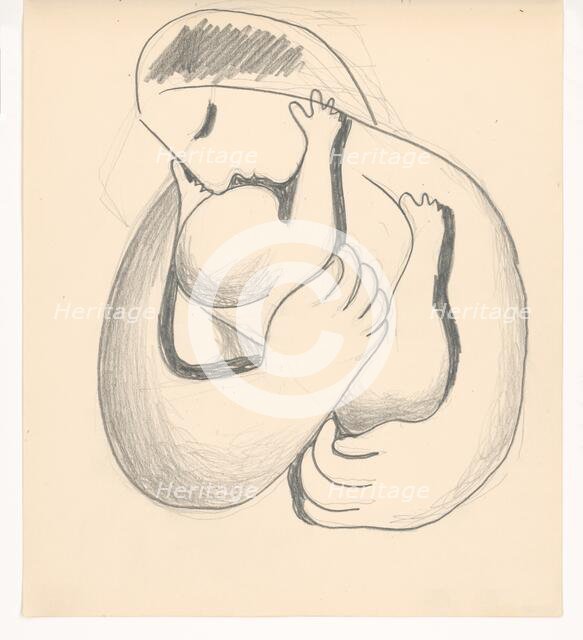 Mother with child in her arms, 1938. Creator: Mikulas Galanda.
