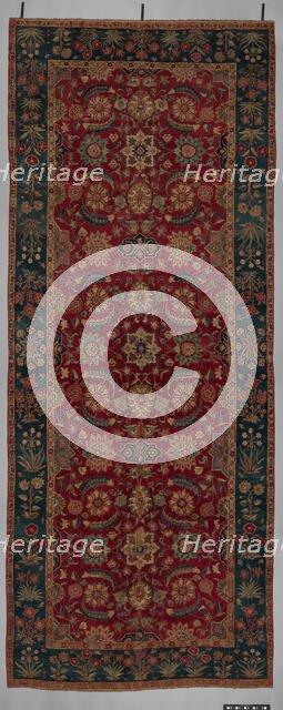 Carpet with Scrolling Vines and Blossoms, Northern India or Pakistan, ca. 1650. Creator: Unknown.