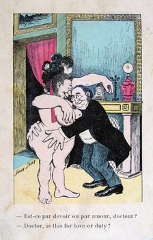 'Doctor, is this for love or duty?', Vintage French postcard, c1900. Artist: Unknown