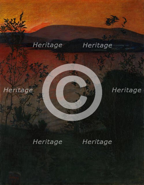 Evening Glow, 1893. Creator: Harald Sohlberg.