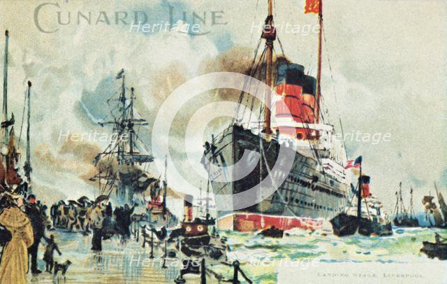 'Cunard Line, Landing Stage, Liverpool', c1900. Creator: Unknown.
