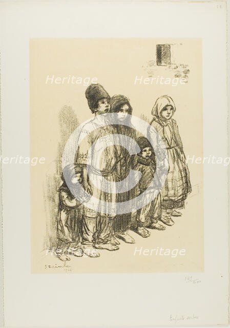 Serbian Children, 1915. Creator: Theophile Alexandre Steinlen.