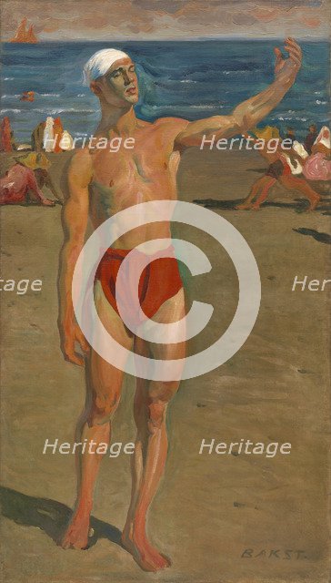 Vaslav Nijinsky on the Lido, 1909.