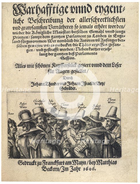 The Gunpowder Plot conspirators, 1605 (1606). Creator: Unknown.