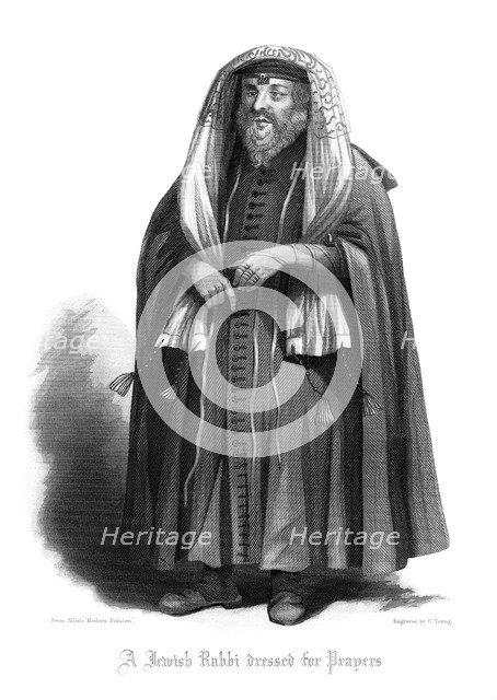 'A Jewish Rabbi Dressed for Prayers'.Artist: R Young