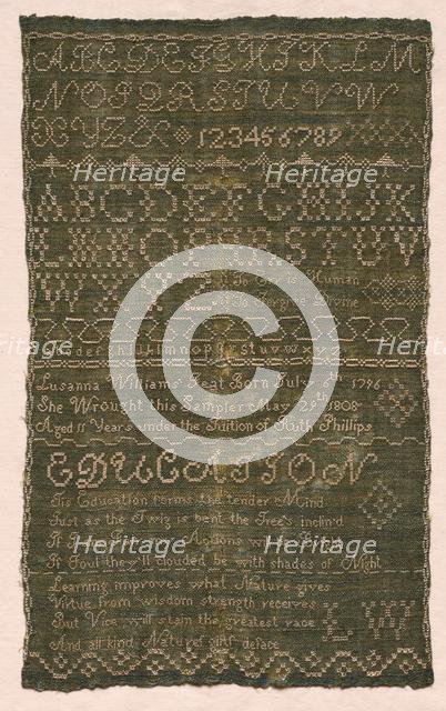 Sampler, 1808. Creator: Unknown.