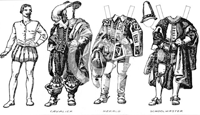 'The Gallery of Historic Costume: Some Dresses of Cavaliers and Roundheads', c1934. Artist: Unknown.