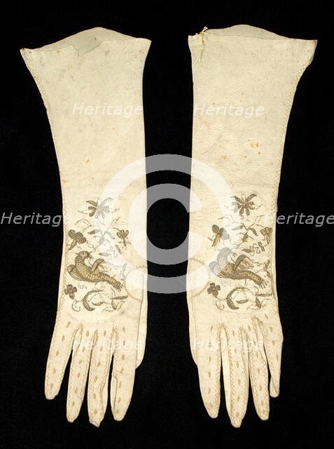 Gloves, British, early 18th century. Creator: Unknown.