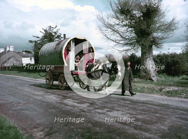 Traditional horse-drawn caravan, Ireland, c1955-1965. Creator: Arthur Charles Kirby Ware.
