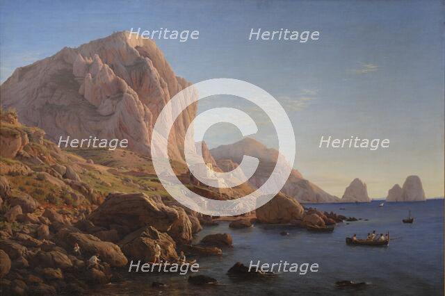 A Rocky Coast, Capri. After Sunrise;Motif from Capri, Soon after Sunrise, 1841-1843. Creator: Christen Købke.