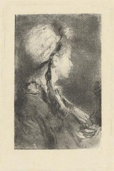 The Artist's Wife in Profile Facing Right, c. 1880. Creator: Mose, Bianchi.