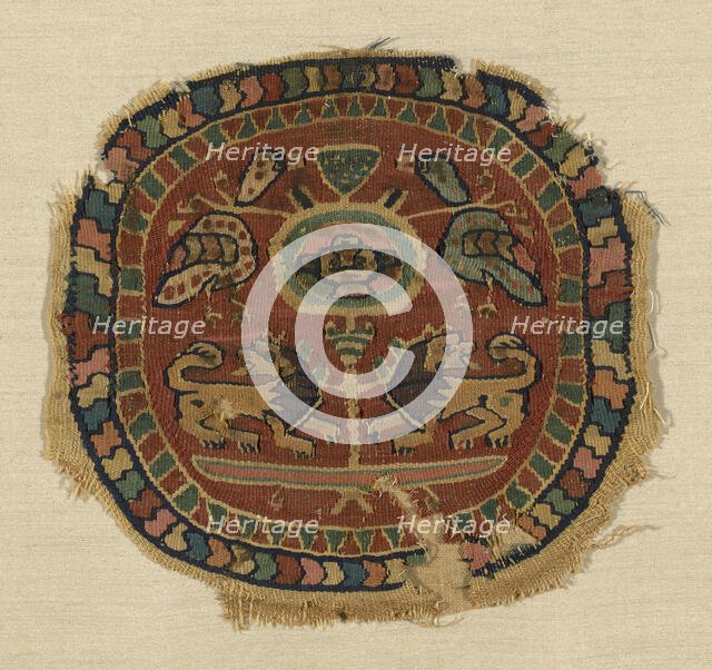 Roundel, Egypt, Roman period (30 B.C.-641 A.D.)/ Sassanid period (621-629), 6th/8th century. Creator: Unknown.