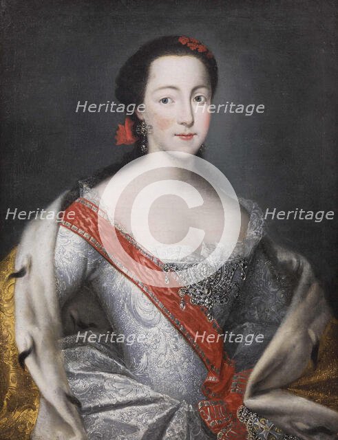 Portrait of Empress Catherine II (1729-1796), 1750s. Creator: Grooth, Georg-Christoph (1716-1749).