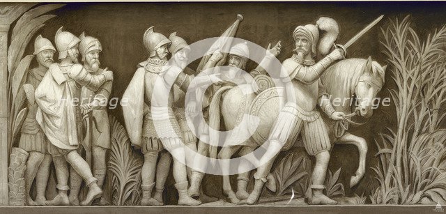 Pizarro Going to Peru (The frieze in the Rotunda of the United States Capitol), 1860-1873. Artist: Brumidi, Constantino (1805-1880)