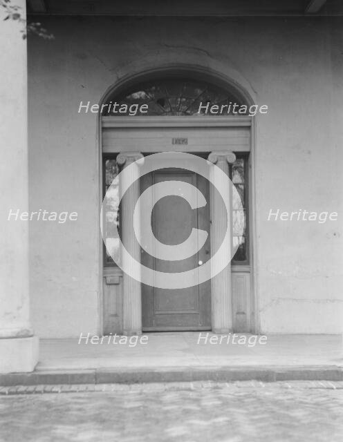 Door of an unidentified building, New Orleans or Charleston, South Carolina, between 1920 and 1926. Creator: Arnold Genthe.
