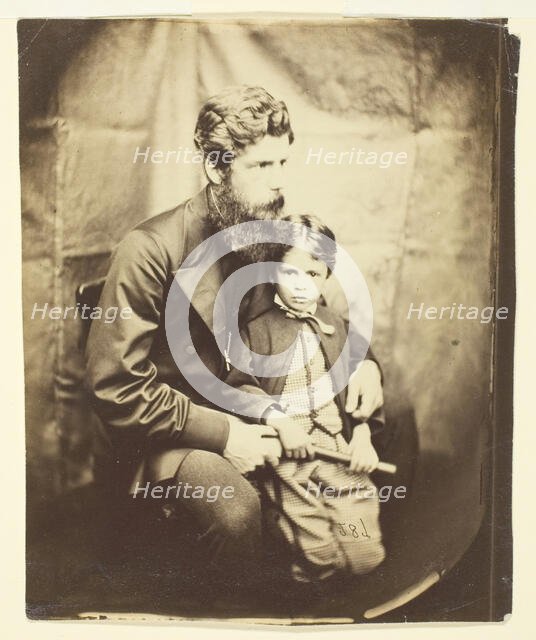 Rev. James Langton Clark and son Charles (Robin), 1864. Creator: Lewis Carroll.