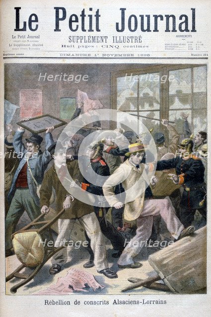 Rebellion of the Alsaciens-Lorrains conscripts, 1896. Creator: F Meaulle.