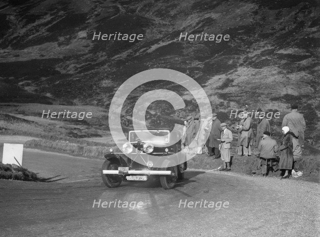 Talbot saloon competing in the RSAC Scottish Rally, Devil's Elbow, Glenshee, 1934. Artist: Bill Brunell.