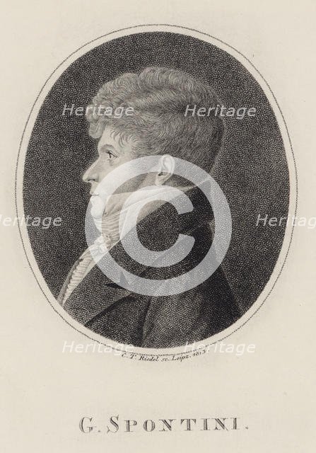 Portrait of the conductor and composer Gaspare Spontini (1774-1851), 1813. Creator: Riedel, Carl Traugott (1769-c. 1832).