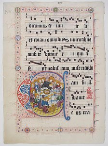 Manuscript Leaf with Initial C, from a Gradual, German, second quarter 15th century. Creator: Unknown.