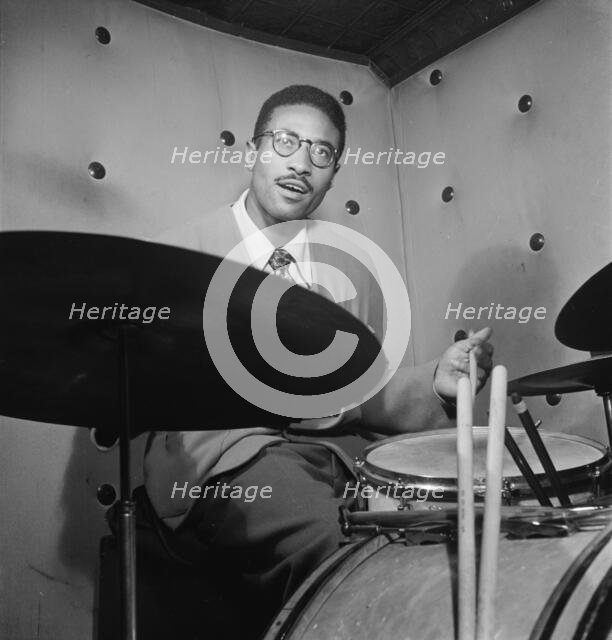 Portrait of Max Roach, Three Deuces, New York, N.Y., ca. Oct. 1947. Creator: William Paul Gottlieb.