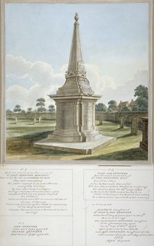 Monument to the Henniker family, churchyard of All Saints, West Ham, Newham, London, c1800. Artist: Anon