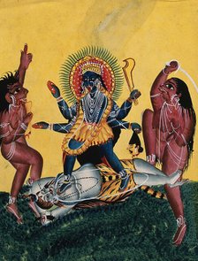 Kali dancing on Siva, c1890. Creator: Unknown.