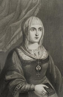 Isabella I, (1451-1504), Queen of Castile, (1474-1504), Queen consort of Aragon..., 1853.  Creator: Antonio Roca Sallent.