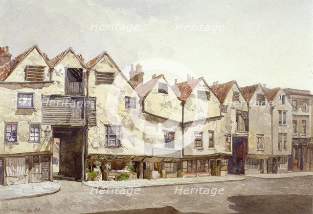 View of shops and houses, Bermondsey Street, Bermondsey, London, 1886. Artist: John Crowther