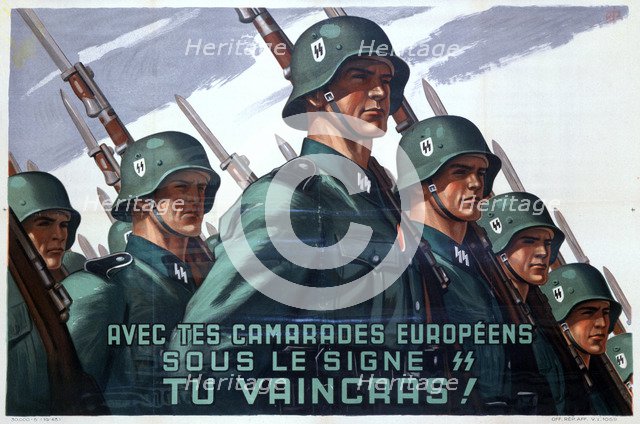 French recruitment poster for the SS, 1943-1944. Artist: Unknown