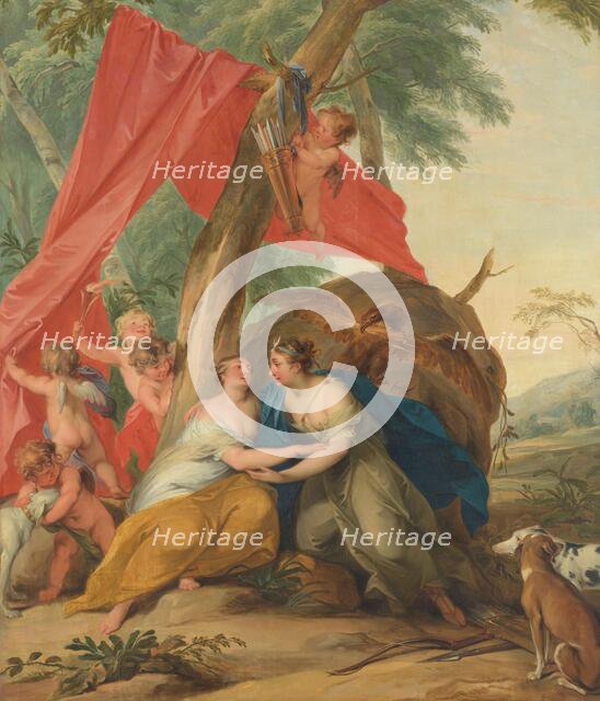 Jupiter, Disguised as Diana, Seducing the Nymph Callisto, 1727. Creator: Jacob de Wit.