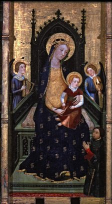 Central detail of the altarpiece of the Virgin of Abella de la Conca, tempera on wood, from the c…