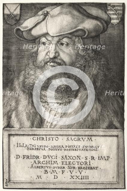 Frederick the Wise, Elector of Saxony, 1524. Creator: Albrecht Dürer (German, 1471-1528).