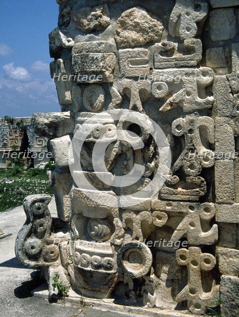 Chaac masks, Great Pyramid, Uxmal city, Yucatan, Mexico, Mayan, Classical period, 1998. Creator: Unknown.