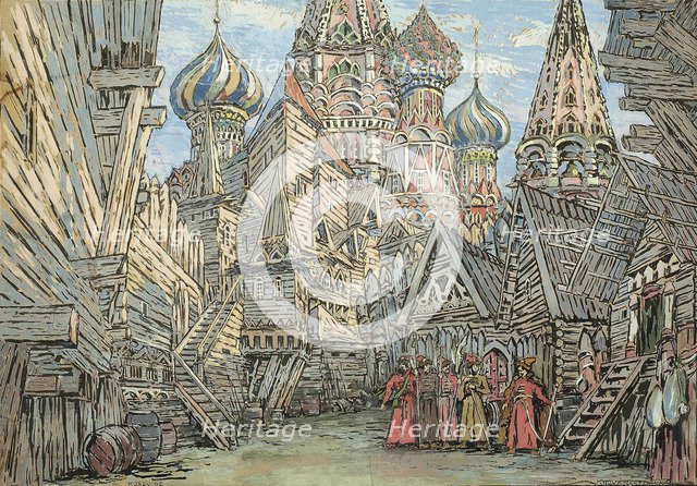 Stage design for the opera Khovanshchina by M. Musorgsky.
