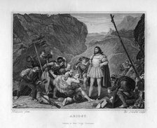 'Ariosto, respected by brigands', c1833. Artist: Edouard Schuler