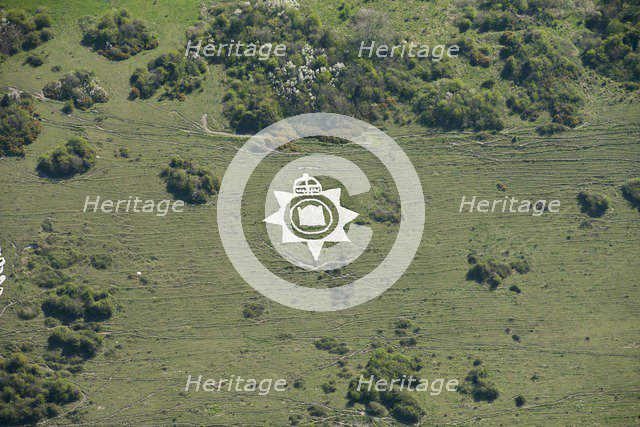 Chalk military badges, Fovant Down, Wiltshire, 2015. Creator: Historic England Staff Photographer.