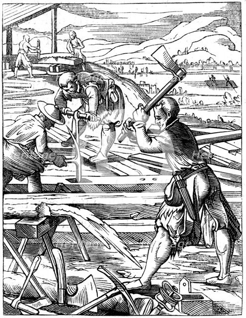 Carpenters, 16th century (1849). Artist: Jost Amman