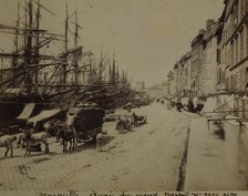 Street along the waterfront, Marseille Old Port, between 1870-1890. Creator: Unknown.