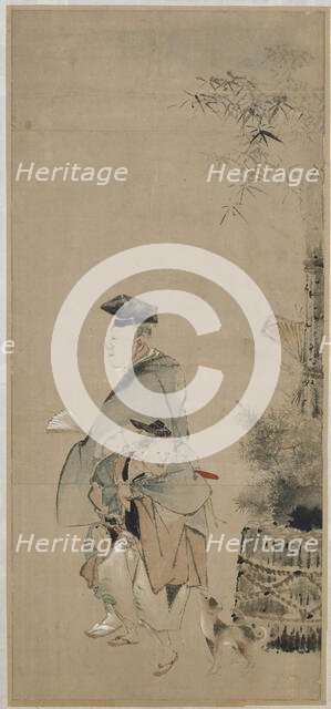 Two Entertainers Strolling on the New Year, Edo period, ca. 1798-1801. Creator: Hokusai.