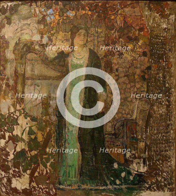 Harpist, Portrait of Tatiana Sergeevna Bartseva (1886-1984), 1908.