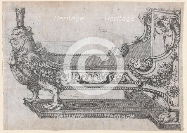 Design for a Bed, 1565-70. Creator: Jacques Androuet Du Cerceau.