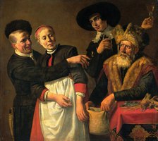 Mooy-Aal and her Suitors, c.1630-c.1640. Creator: Claes Cornelisz. Moeyaert.