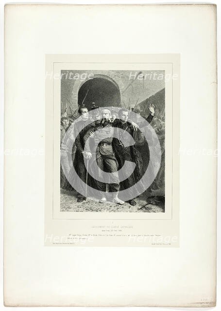 Devotion of the Catholic clergy in Rome, April 30, 1849, from Souvenirs d’Italie: Expéditi..., 1858. Creator: Auguste Raffet.